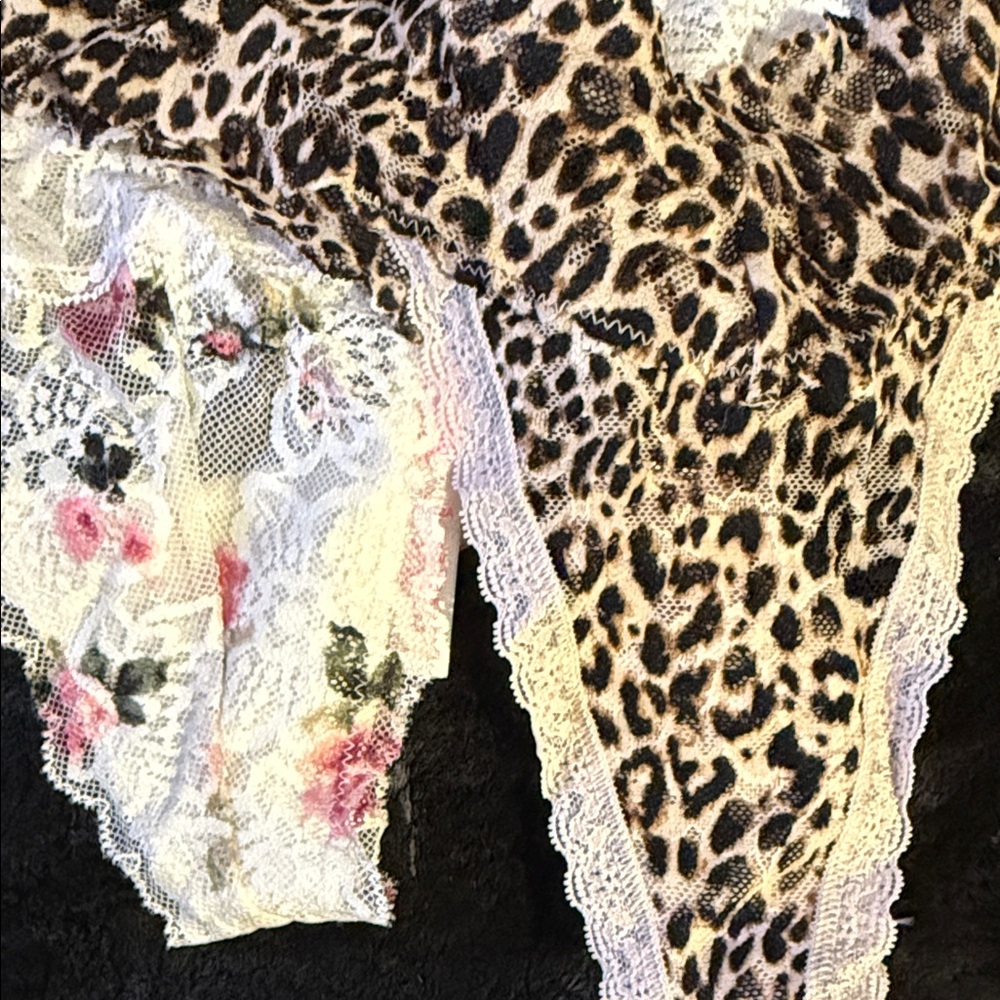 PINK Victoria's Secret Leopard and Lace Panty Set - Picture 3 of 4